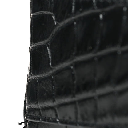 Saint Laurent Calfskin Crocodile Embossed Paris Mini Toy Shopper Tote Black 11 of 12