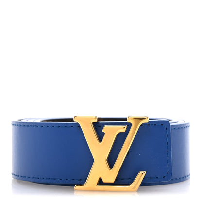Louis Vuitton Calfskin Monogram 30mm LV Initiales Reversible Belt 85 34 Blue 1 of 6