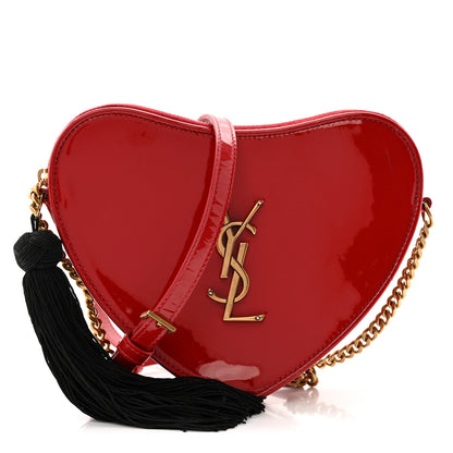 Saint Laurent Patent Heart Monogram Crossbody Red 1 of 12