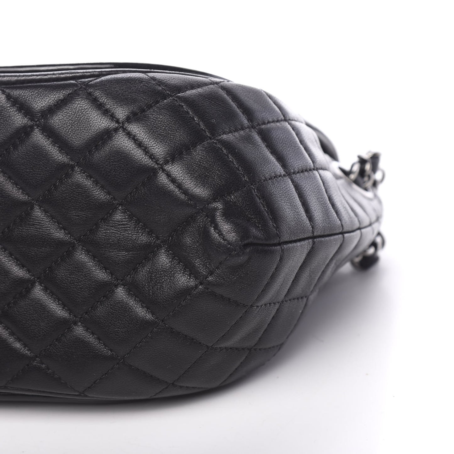 Lambskin Patent Classic Twist Crescent Flap Bag Black