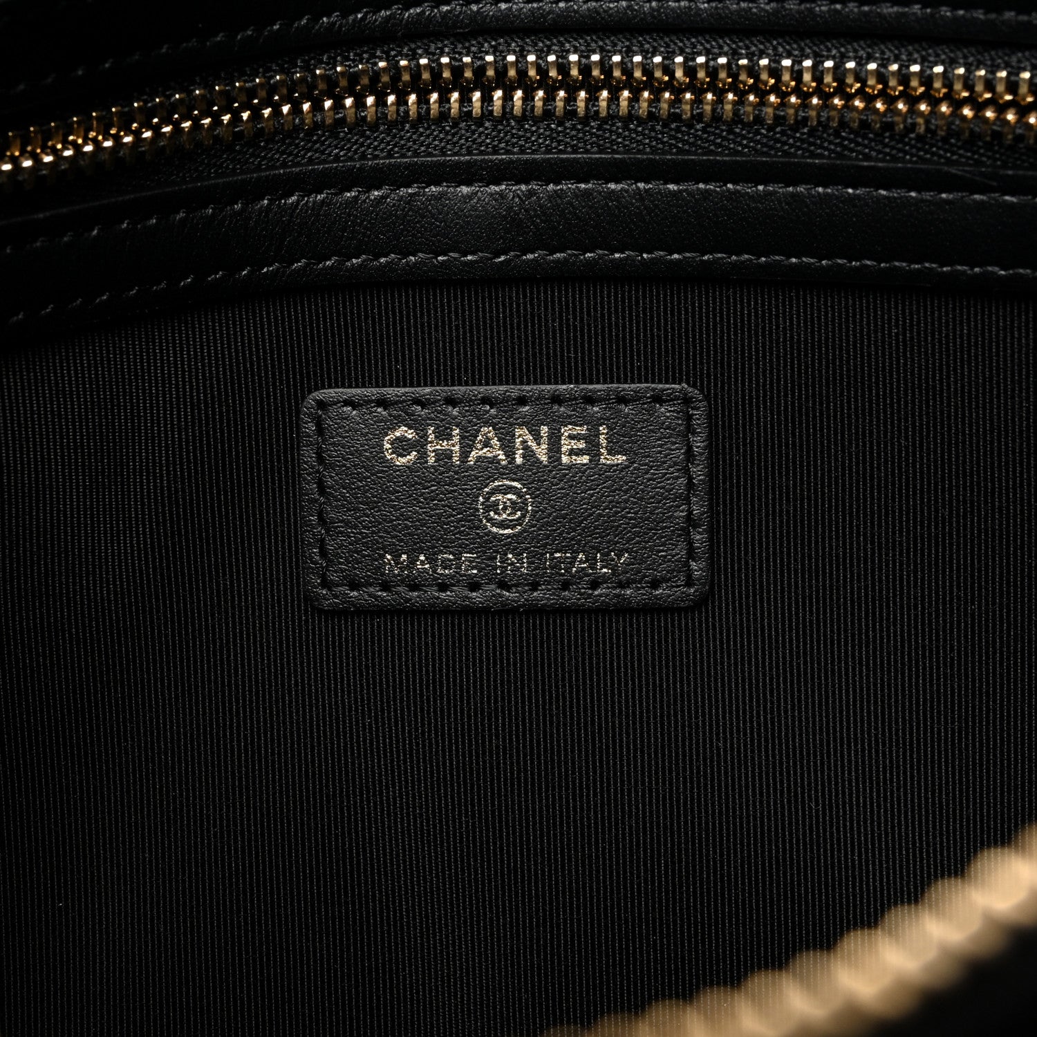 Chanel Shiny Crumpled Calfskin Quilted Medium Night by the C Pouch Clutch Black 5 of 8