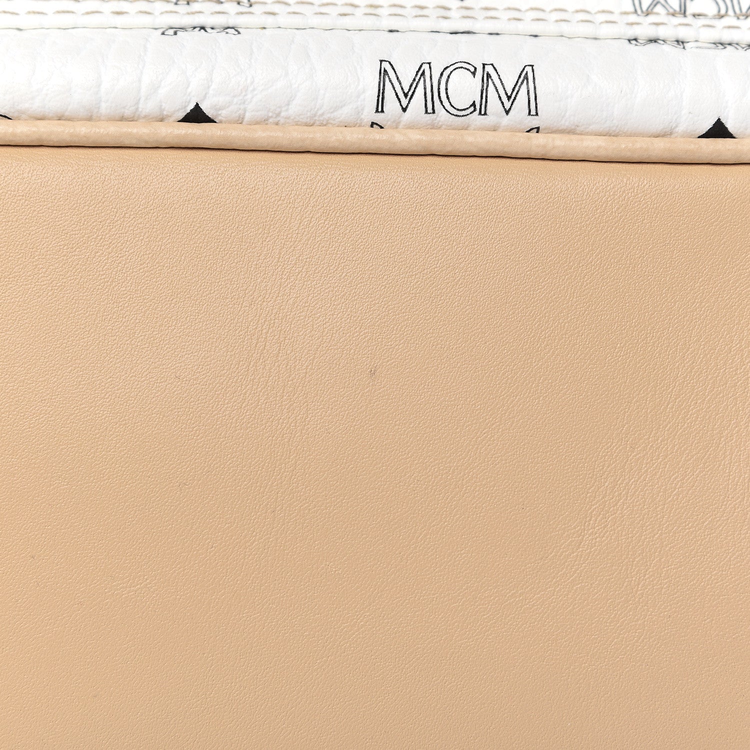 MCM Metallic Visetos Striped Medium Stark Backpack White Beige 16 of 16