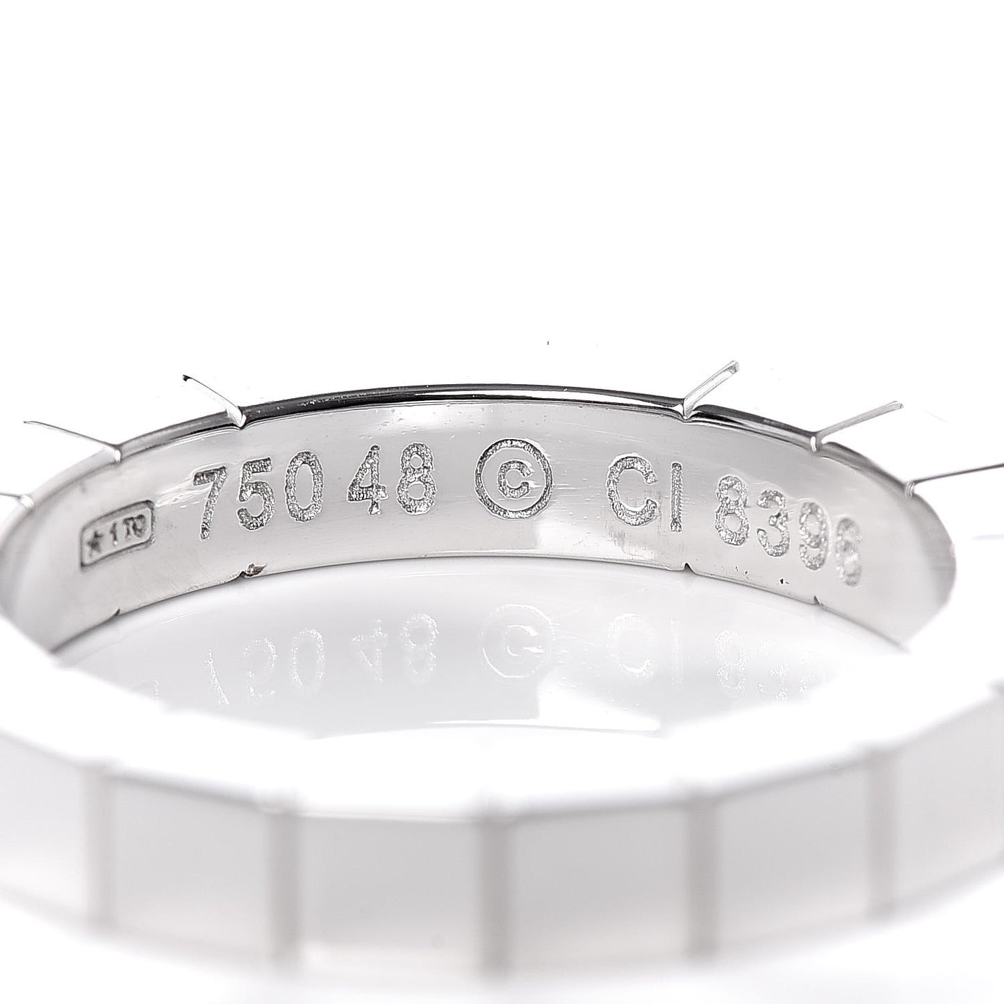 18K White Gold Lanieres Ring 48 4.5