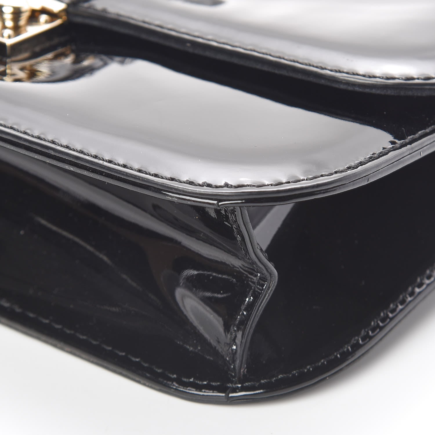 Valentino Garavani Patent Monochrome Medium Glam Lock Rockstud Flap Black 8 of 9