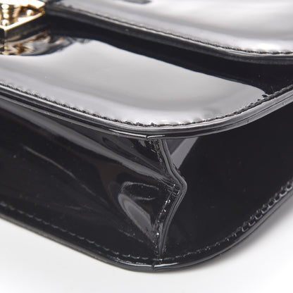 Valentino Garavani Patent Monochrome Medium Glam Lock Rockstud Flap Black 8 of 9