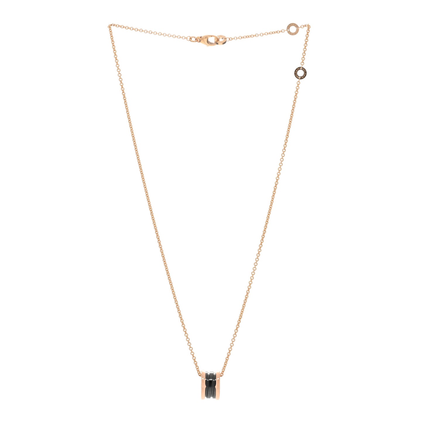 18K Rose Gold Black Ceramic B.Zero1 Pendant Necklace