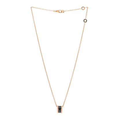 Bulgari 18K Rose Gold Black Ceramic B.Zero1 Pendant Necklace 2 of 3