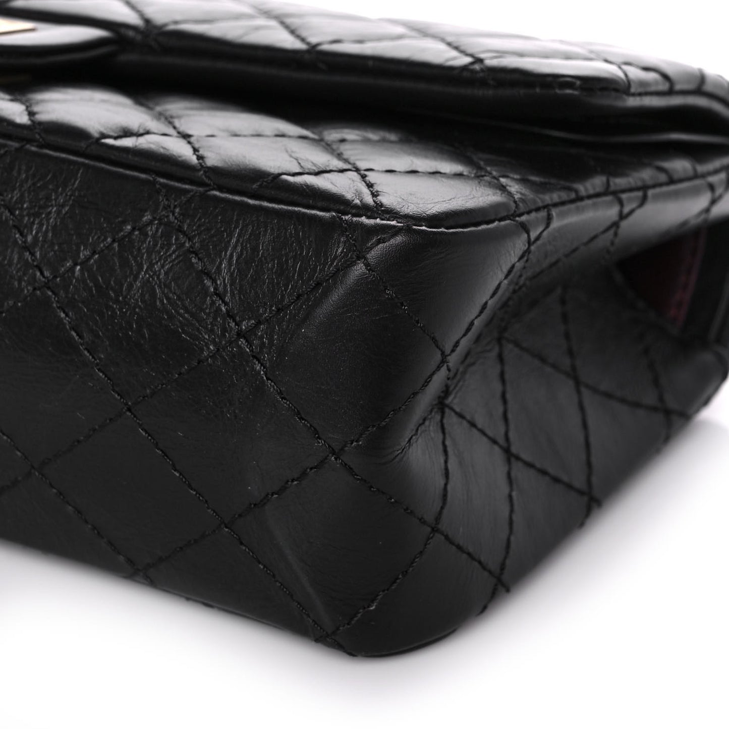 Aged Calfskin Quilted 2.55 Reissue 225 Flap Black