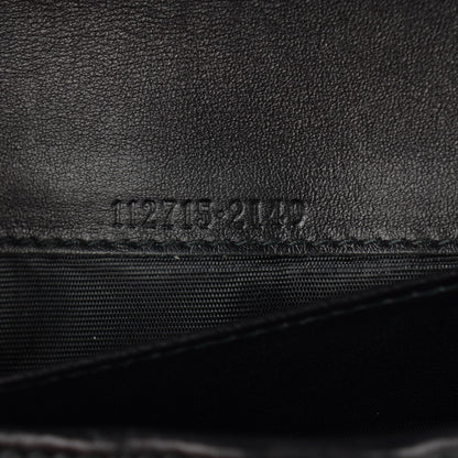 Gucci Guccissima Margaux Calfskin Metal Bar Continental Flap Wallet Black 10 of 10
