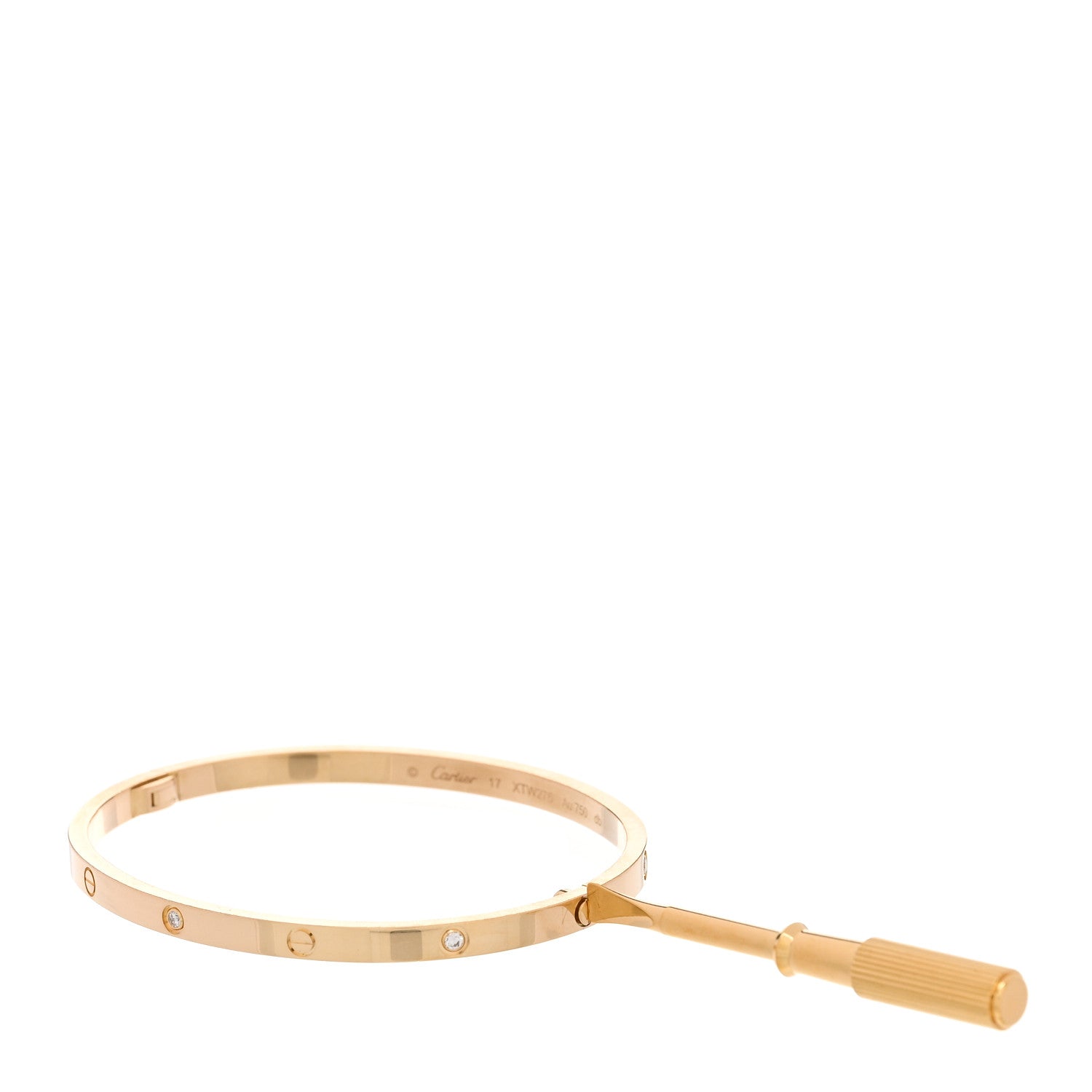 Cartier 18K Yellow Gold 6 Diamond Small LOVE Bracelet 17 3 of 8