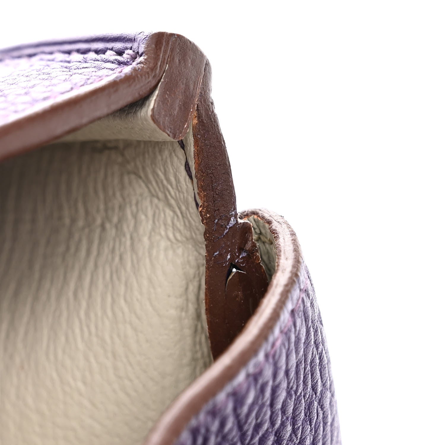 Hermes Togo Bi-Color Horseshoe Birkin 35 Iris Gris Perle 12 of 13
