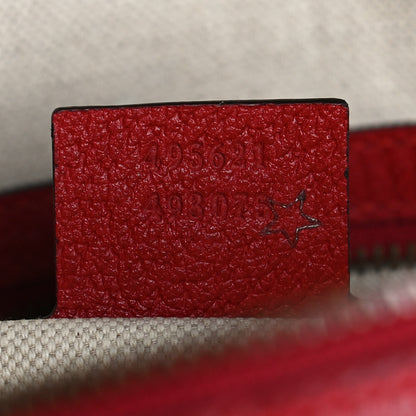 Gucci GG Supreme Monogram Web Bosco Patch Dome Backpack Beige Malva Hibiscus Red 8 of 14