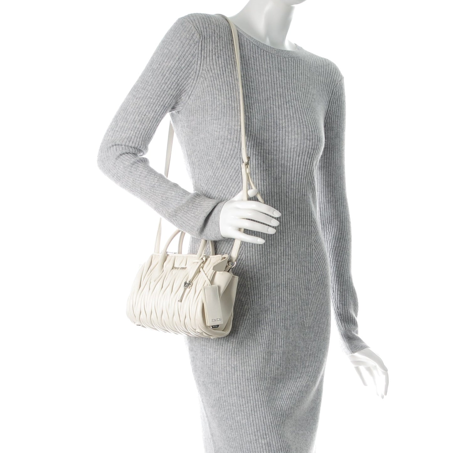 Nappa Matelasse Lux Mini Crossbody Tote Bianco