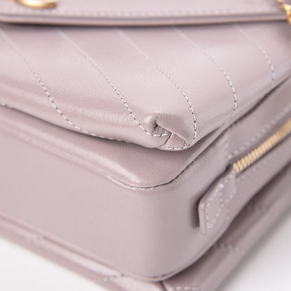 Chanel Lambskin Chevron Stitched Envelope Flap Light Grey 12 of 16