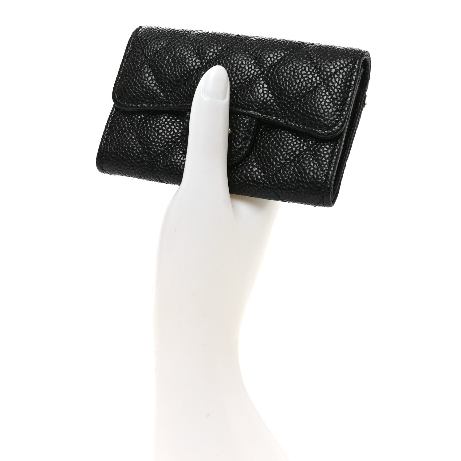 Chanel Caviar Quilted Flap Card Holder Wallet Black 2 of 8