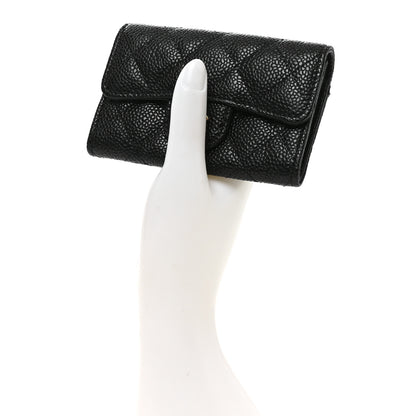 Chanel Caviar Quilted Flap Card Holder Wallet Black 2 of 8