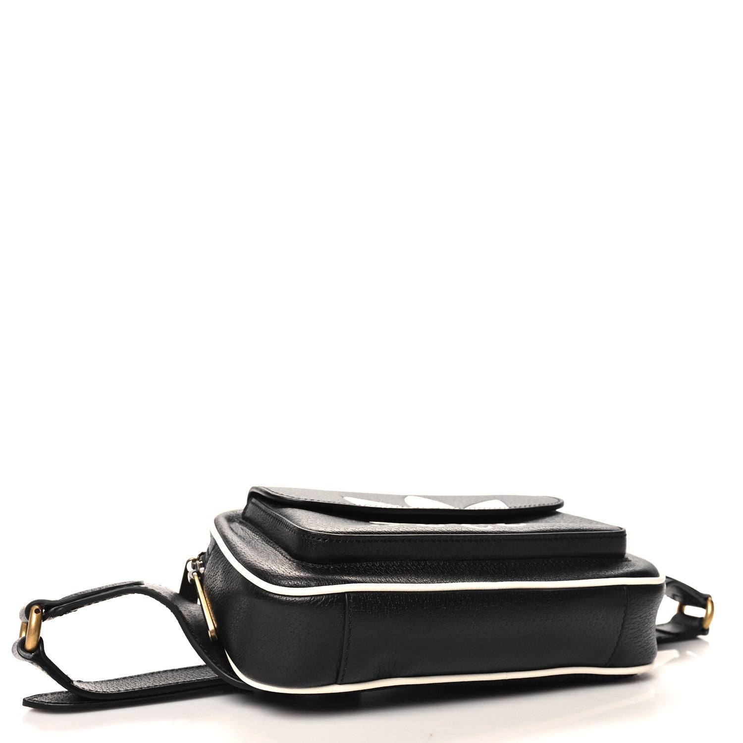 Gucci X ADIDAS Textured Dollar Calfskin Belt Bag Black 4 of 10