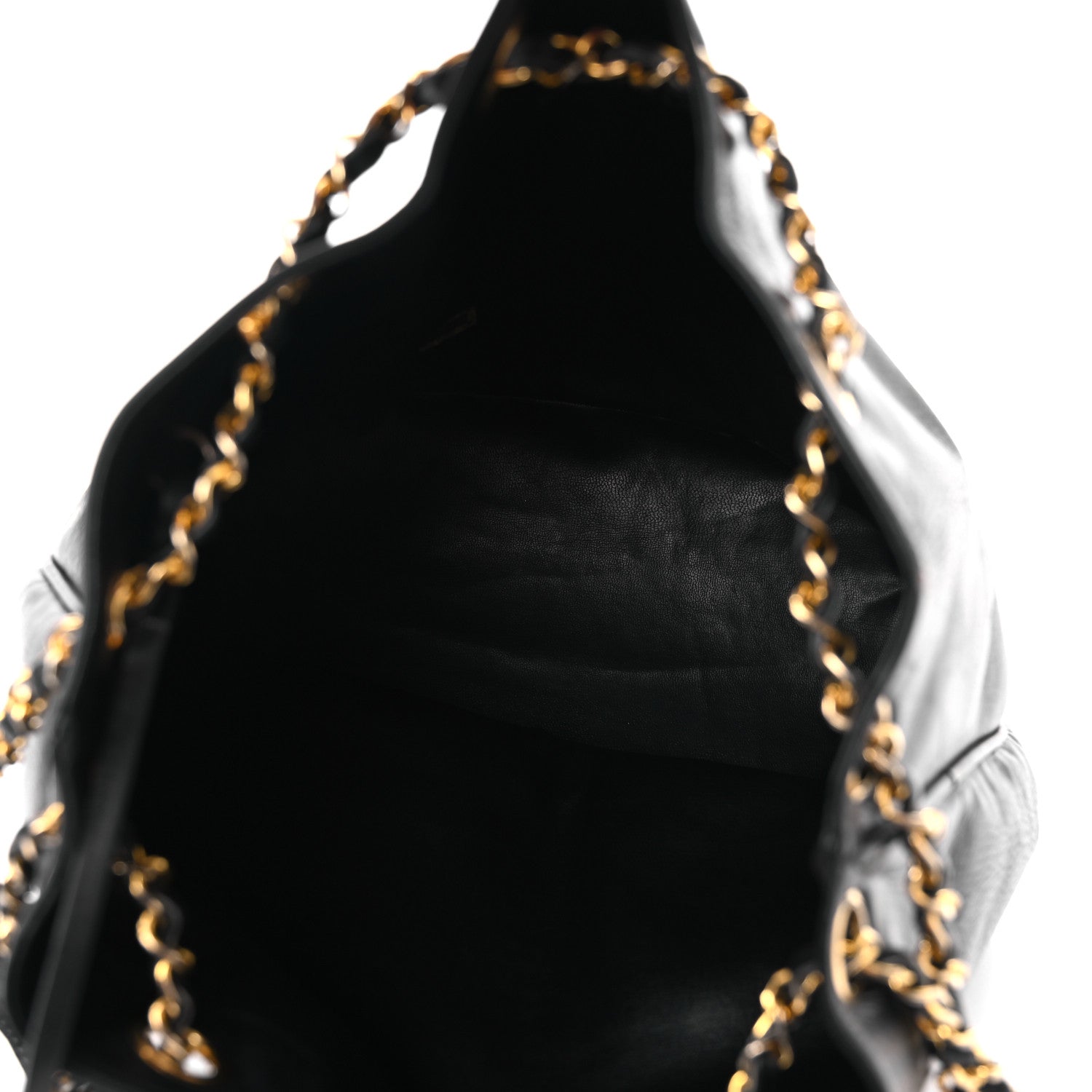 Chanel Lambskin Quilted Drawstring Bucket Bag Black 6 of 17