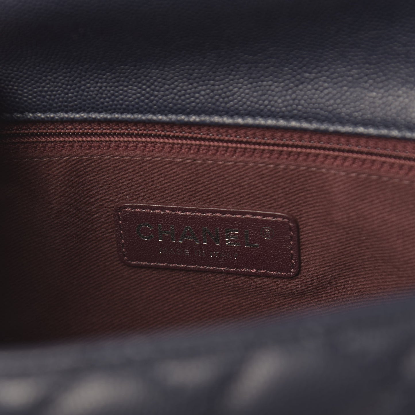 Caviar Quilted Medium Coco Handle Flap Navy Blue