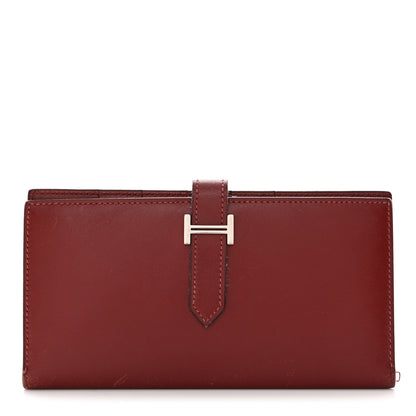 Hermes Box Bearn Gusset Wallet Rouge H 1 of 11