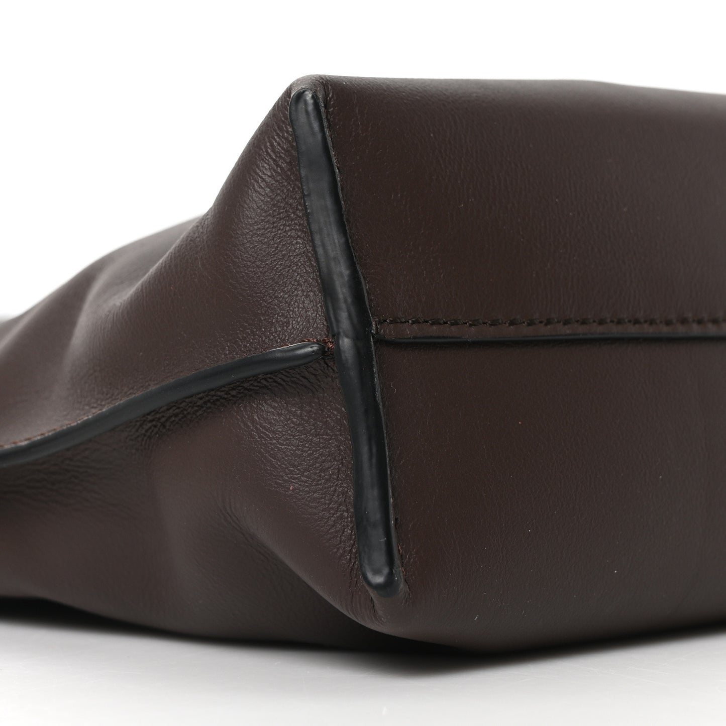 Calfskin Mini Flamenco Knot Clutch Chocolate