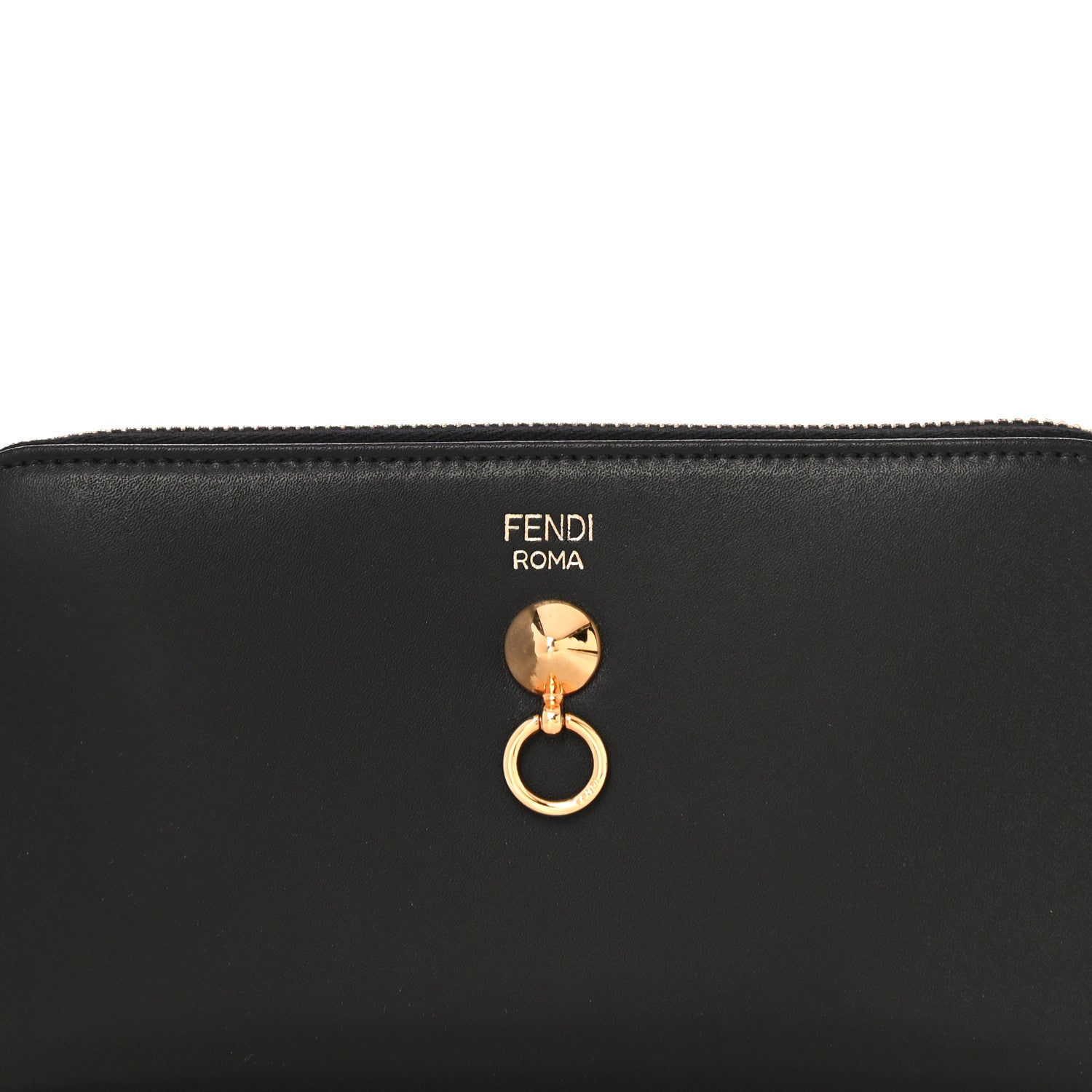 Fendi Vitello Liberty Century Lucido By The Way Zip Around Wallet Black 7 of 12