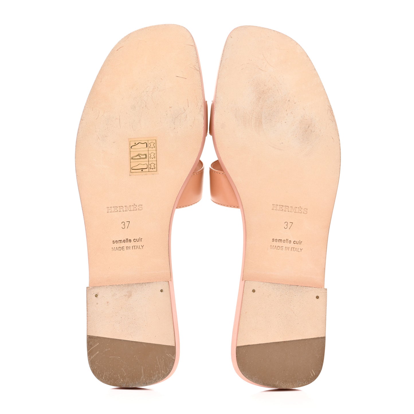 Box Calfskin Oran Sandals 37 Granit Rose