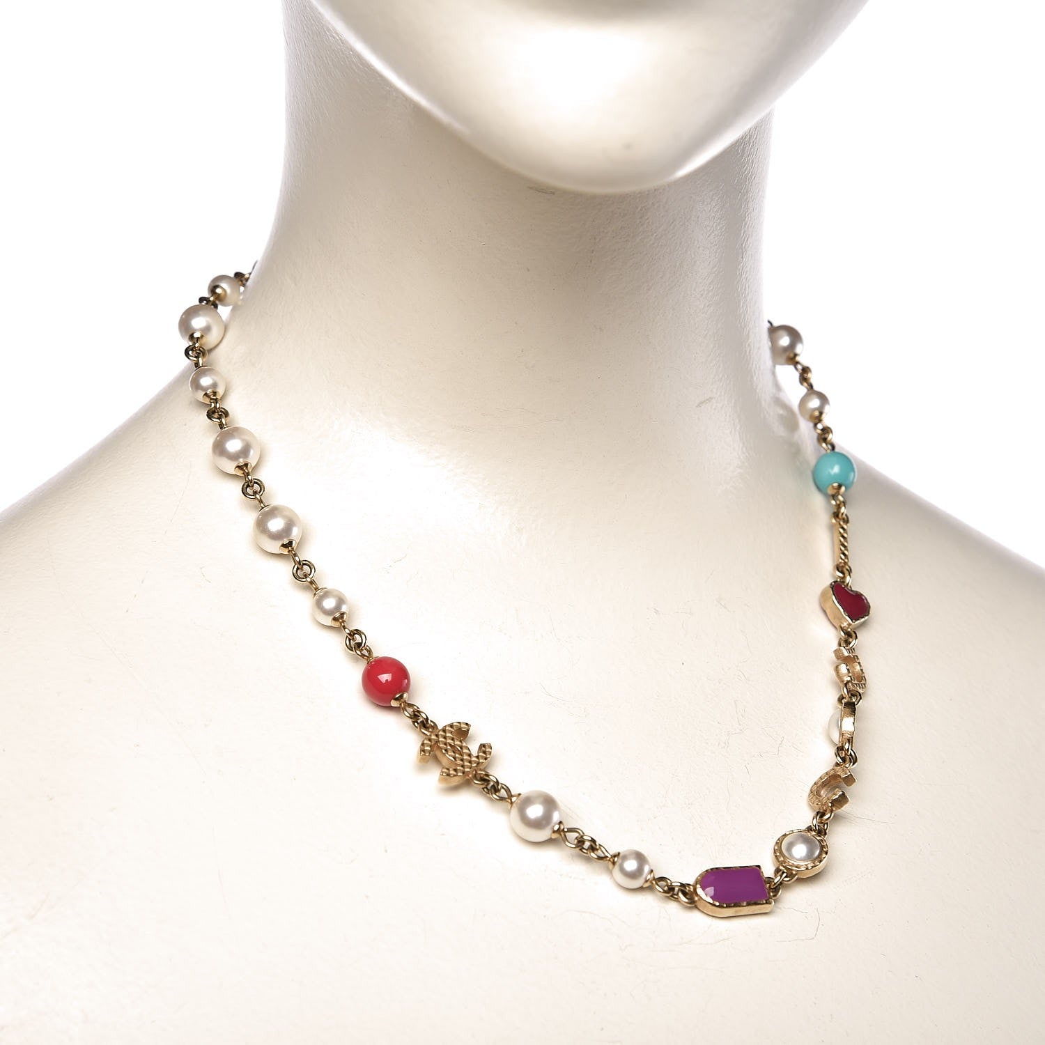 Chanel Pearl Coco Short Necklace Gold 2 of 4