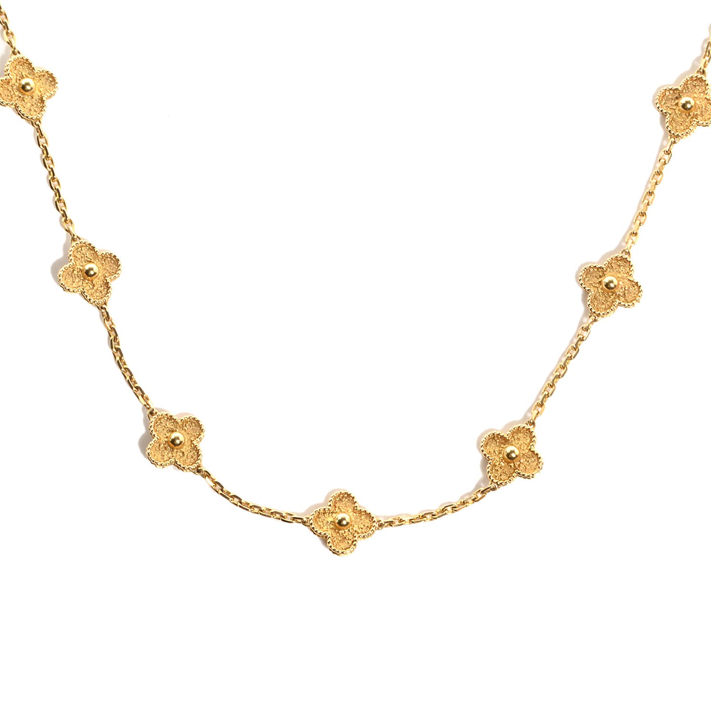 18K Yellow Gold 20 Motifs Vintage Alhambra Necklace