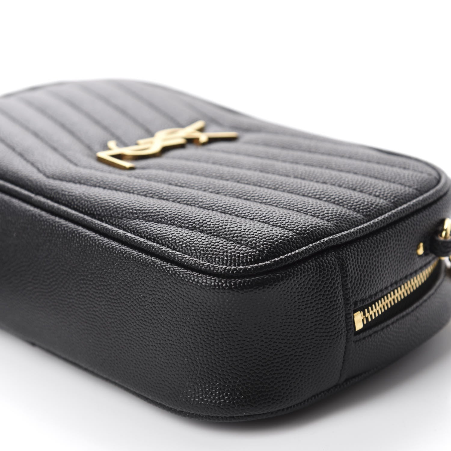 Saint Laurent Grain De Poudre Matelasse Monogram Mini Lou Camera Bag Black 7 of 11