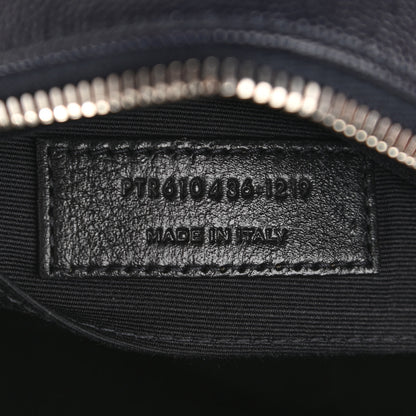 Saint Laurent Grain De Poudre Matelasse Chevron Quilted Round Vinyle Camera Bag Deep Marine 7 of 11