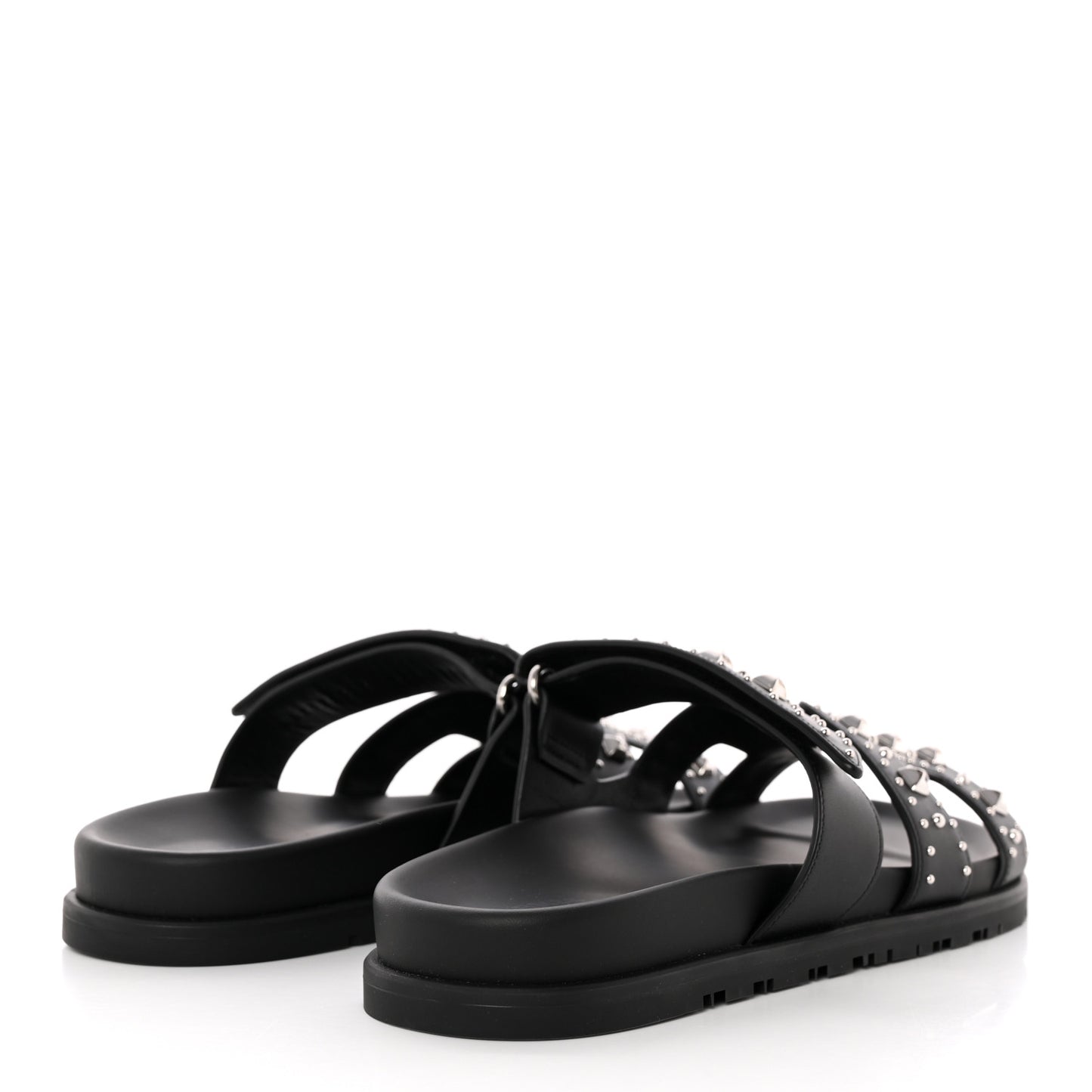 Calfskin Studded Womens Chypre Sandals 39.5 Black