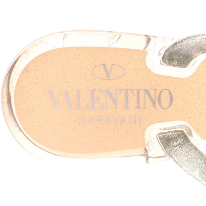 Valentino Garavani PVC Jelly Glitter Rockstud Bow Thong Sandals 38 Silver 7 of 7