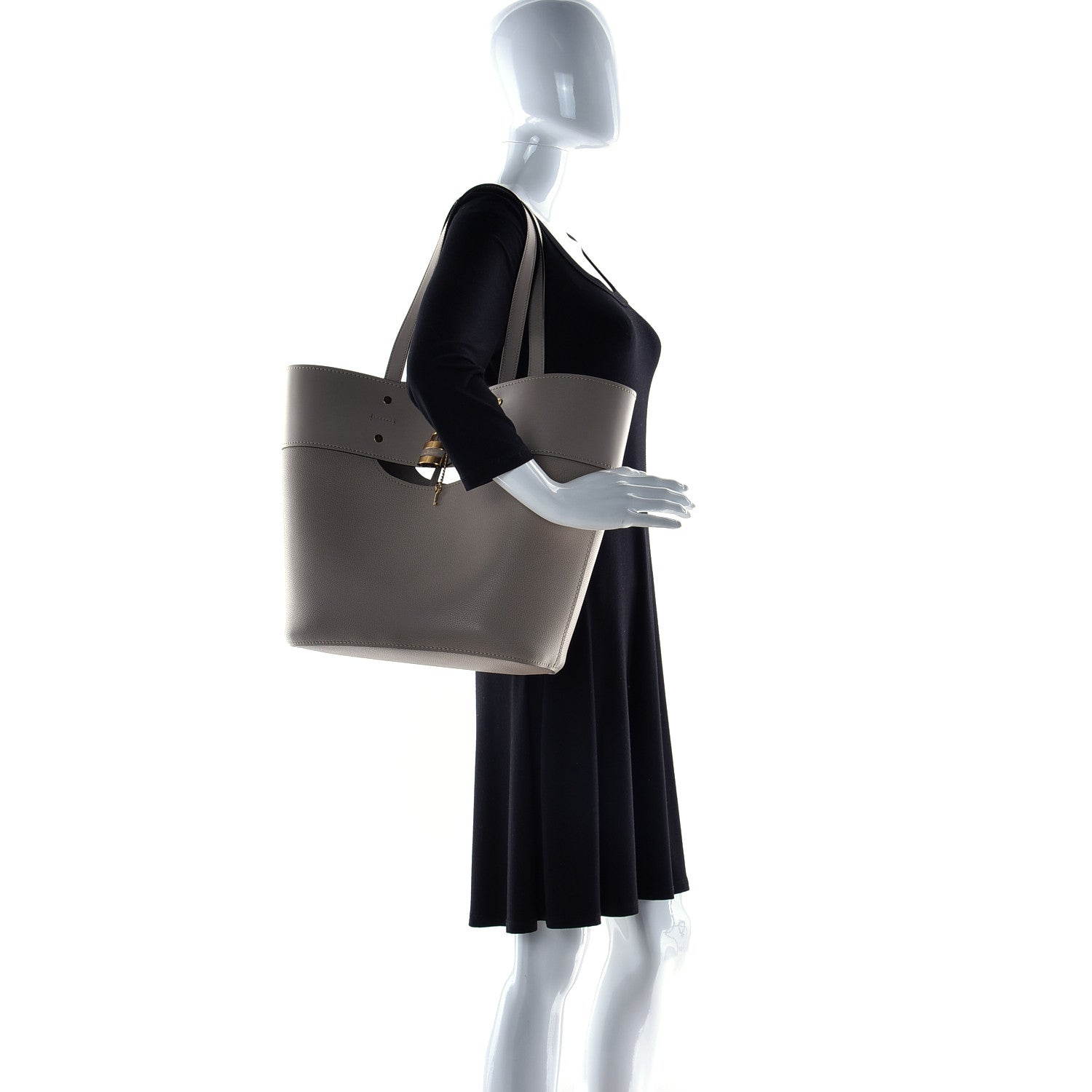 Chloe Smooth Grained Calfskin Medium Aby Tote Motty Grey 2 of 11