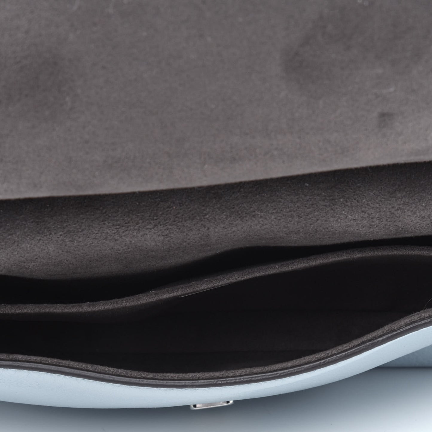 Vitello Dolce Bi-Color Micro Double Baguette Turchese Pallido Grigio Polvere