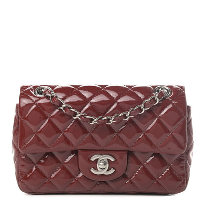 Chanel Patent Calfskin Quilted Mini Rectangular Flap Dark Red 1 of 5