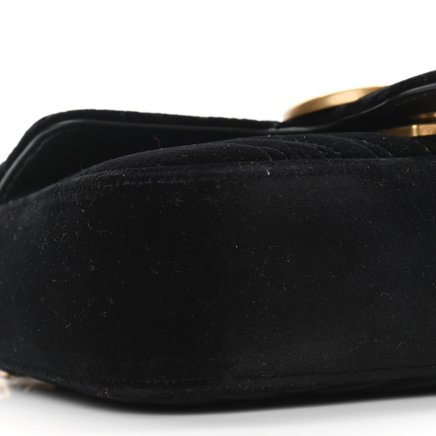 Velvet Matelasse Mini GG Marmont Shoulder Bag Black