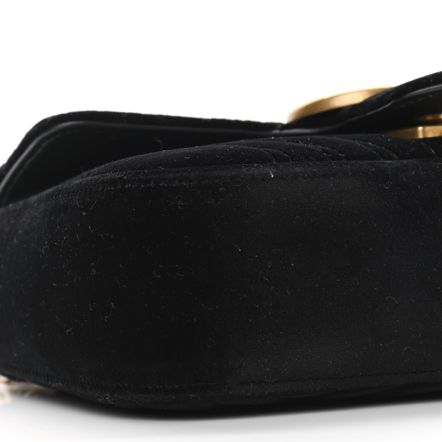 Gucci Velvet Matelasse Mini GG Marmont Shoulder Bag Black 8 of 10