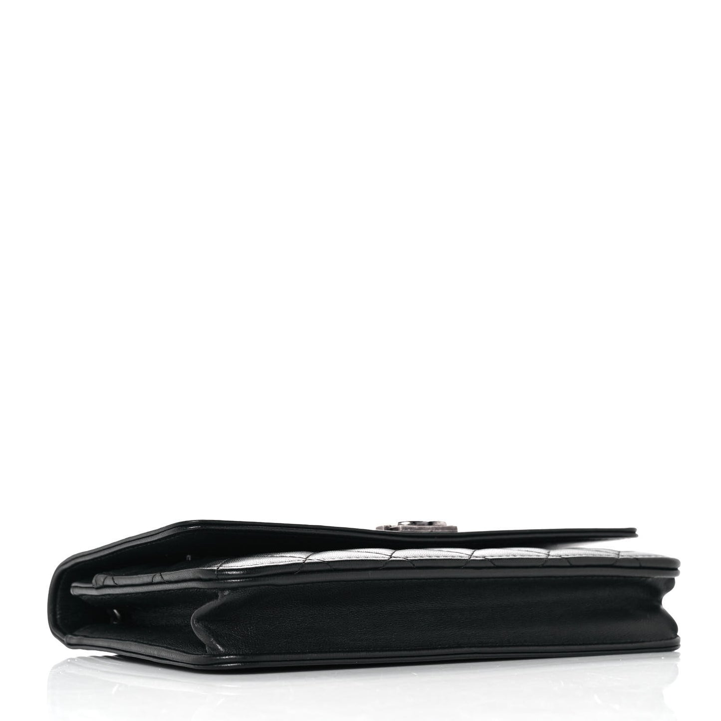 Lambskin Quilted Boy Wallet On Chain WOC Black
