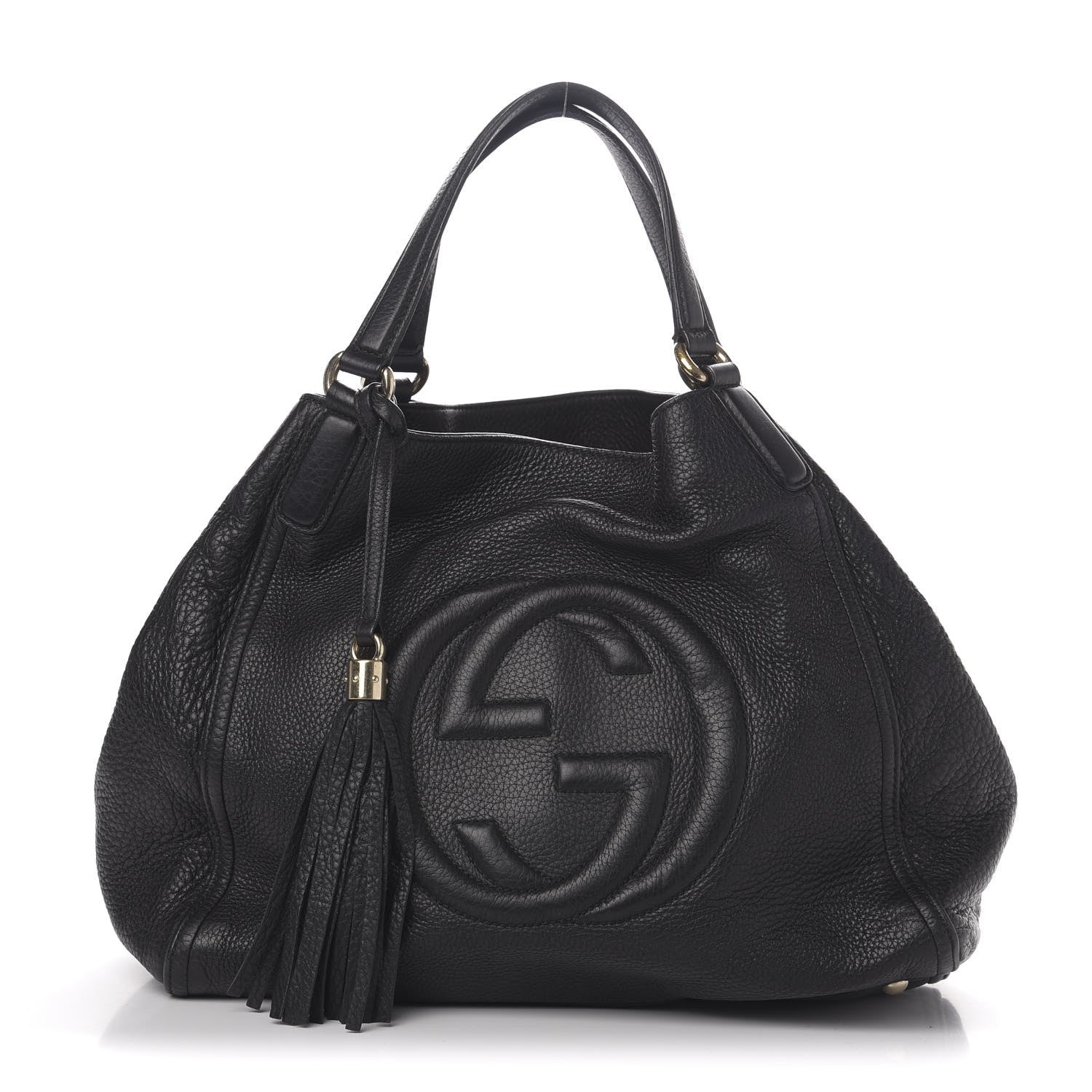 Gucci Pebbled Calfskin Medium Soho Shoulder Bag Black 1 of 12