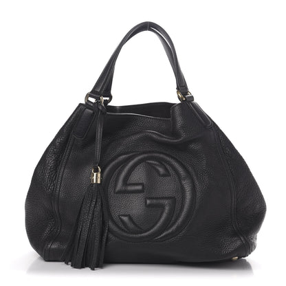 Gucci Pebbled Calfskin Medium Soho Shoulder Bag Black 1 of 12