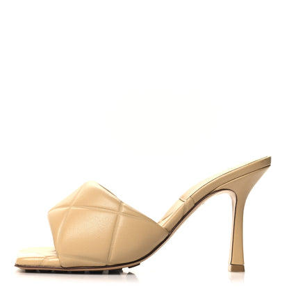 Bottega Veneta Nappa Quilted Rubber Lido Mule Sandals Cane Sugar 37.5 1 of 10