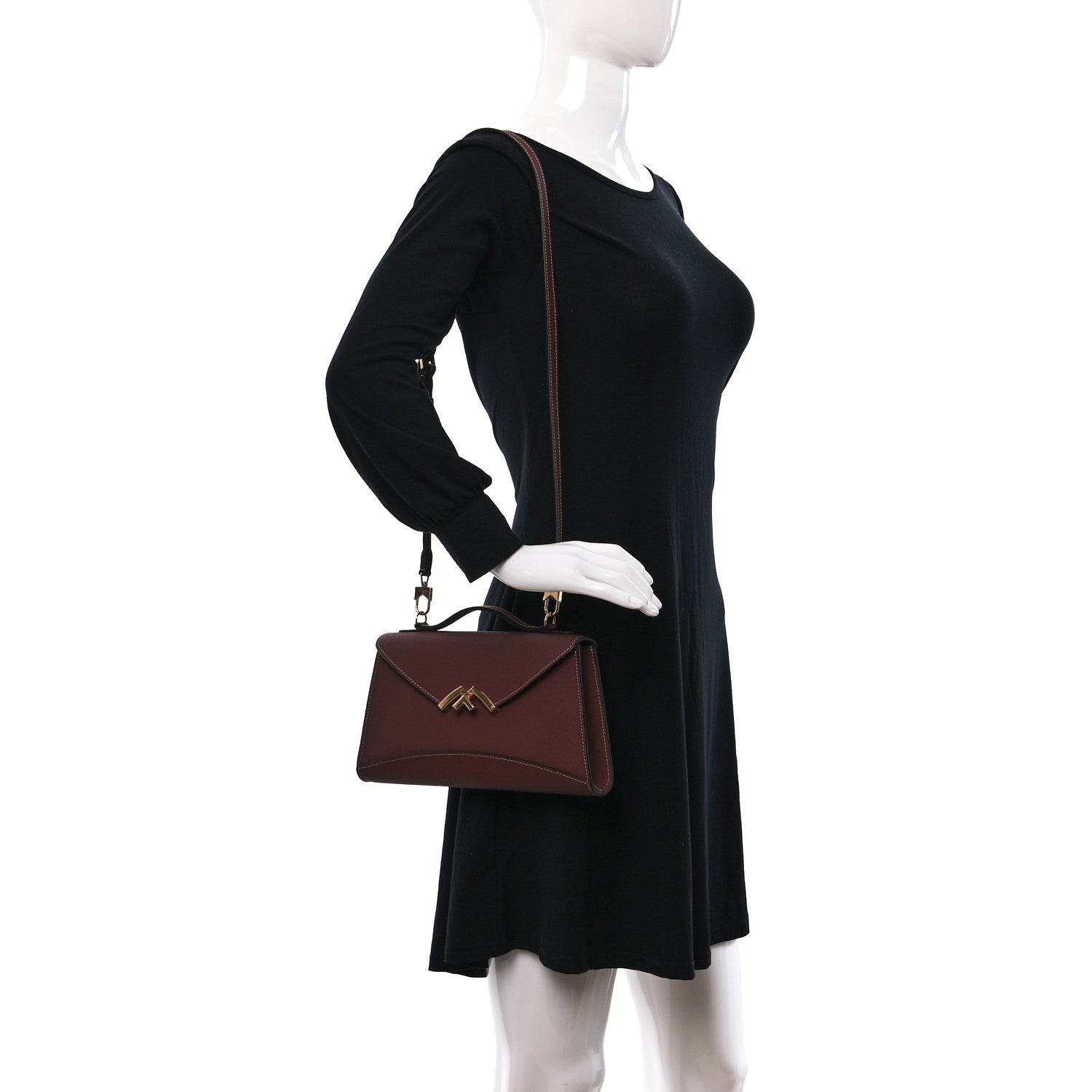 Moynat Carat Calfskin Gabrielle Clutch Tonka 2 of 9