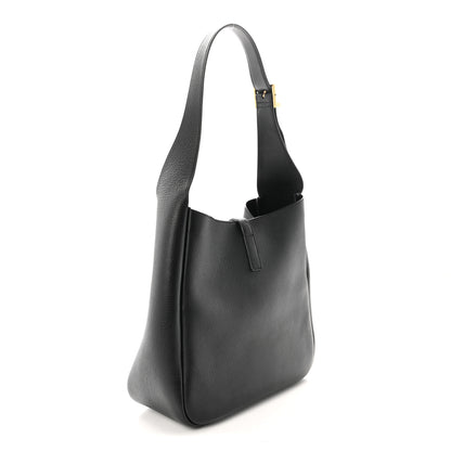 Saint Laurent Smooth Calfskin Small Le 5 A 7 Soft Hobo Black 3 of 9