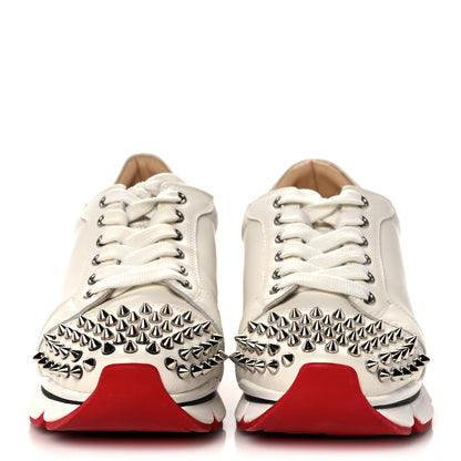 Christian Louboutin Calfskin Spike VRS 2018 Sneakers 37.5 Snow Silver 2 of 12