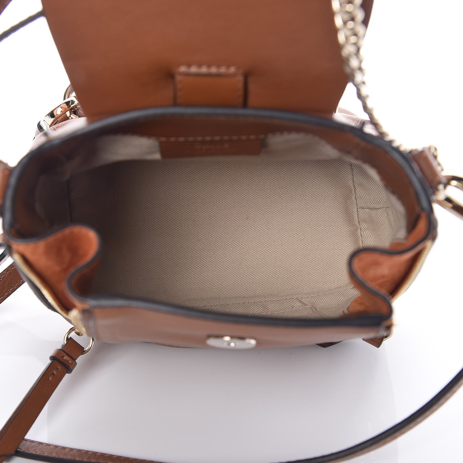 Chloe Suede Calfskin Mini Faye Backpack Tan 6 of 14