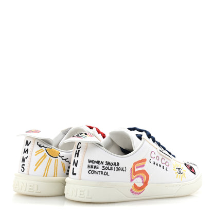 Chanel X PHARRELL WILLIAMS Canvas Womens Sneakers 38 White Multicolor 5 of 11