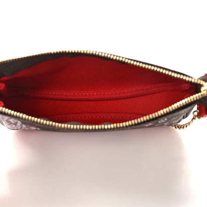 Louis Vuitton Damier Ebene 2019 Christmas Animation Mini Pochette Accessories Red 4 of 9