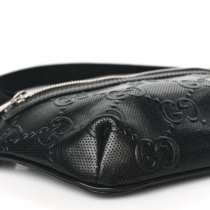Gucci Calfskin GG Tennis Embossed Belt Bag Black 8 of 9