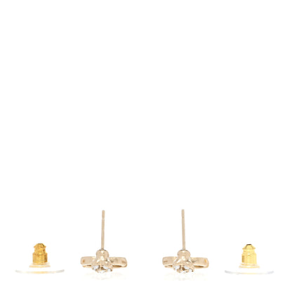 Chanel Pearl Crystal CC Stud Earrings Gold 3 of 5